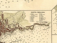 Old Map of San Miguel Açores Azores Islands 1870 Print Framed