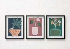 (Set of 3) 16″ x 20″ Floral Paper Collage Framed Wall Art White – Opalhouse™ des