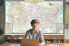 24»x36» United States Map Geography US USA 1953 History Educational Poster