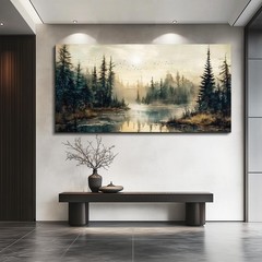 FUHAIHUA Forest River Landscape Canvas Wall Art 30×60
