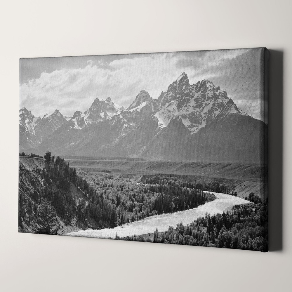 Ansel Adams, The Tetons and the Snake River in Grand Teton National Park Canvas
