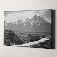Ansel Adams, The Tetons and the Snake River in Grand Teton National Park Canvas