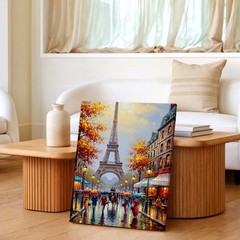 Wall Art Eiffel Tower Paris Street Rainy Day Canvas Print Cityscape Home Decor