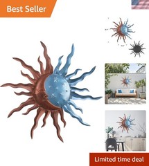 Captivating 30-Inch Sun and Moon Metal Wall Decor – Ideal Gift for Any Occasion