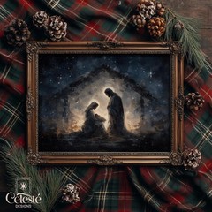 Holy Family Nativity Scene Wall Art | Christmas Manger Print | Christian Decor