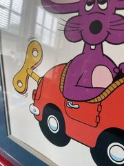 Limited Edition serigraph “Purple Mouse In Wind Up Car” By Russ Beirnat 25/250