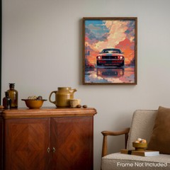 Ford Mustang Poster Room Classic Car Decor Art Garage Wall 11×14 Inches Unframed