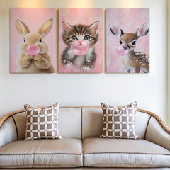 3 Pieces Adorable Animal Bubblegum Large Wall Art Set for Bedroom Set Of 3