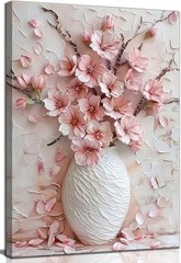Pink Floral Canvas Wall Art Decor