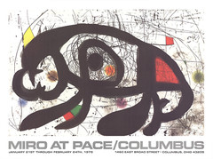 JOAN MIRO Shadows 25″ x 33.5″ Poster 1979 Surrealism Multicolor, Black & White,