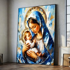 Virgin Mary and Baby Jesus Canvas Print Catholic Christian Religious Wall Art