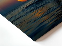Wall Art Dolphin Jumping Over Crescent Moon Ocean Sunset Surreal Poster Print
