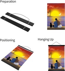 12 inch Wide Magnetic Poster Hanger Frame, 12L" x 0.7W", Black
