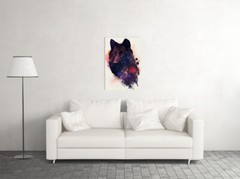 Galaxy Wolf Cutout Spray Figures Painting Print Wall Art Home – POSTER 20×30