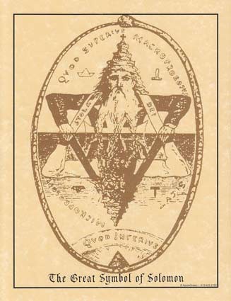 Solomon’s Seal Poster – Double Triangle Symbol Occult Kabbalah Art 8.5″x11″
