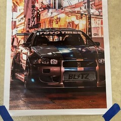 GT Sports Car Toyo Blitz On Night Streets ✅ Poster Canvas Wall Art ✅ 12 X 18 in
