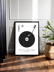 Custom Vinyl Song Lyrics Print Personalized Music Wall Art Unique Gift for Him