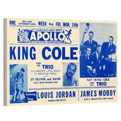 1943 Nat King Cole – Louis Jordan Apollo Concert Poster or Canvas Home Decor