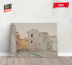 Vintage European Cityscape Painting Canvas Print Poster Home Decor