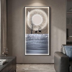 Large Framed Modern LED Wall Art for Hallway, Vertical Nature Moon Night Sky …