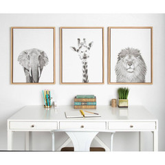 24 In. X 18 In. «Lion» by Tai Prints Framed Canvas Wall Art