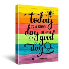 Today is a Good Day to Have a Good Day Inspirational Quote Canvas Wall Art, I…