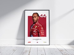 Lewis Hamilton F1 Poster | 2025 Racing Car & Helmet Formula 1 Wall Art