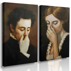 Framed Funny Bathroom Canvas Wall Art Set of 2 Vintage Bathroom Paintings Wal…