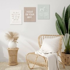 Motivational Quotes Frame Canvas Wall Art, Inspirational Wall Decor, Set Of 6…