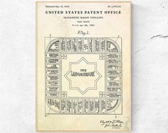 The Landlord’s Game 1924 Patent Poster – Vintage Board Game Blueprint Wall Art