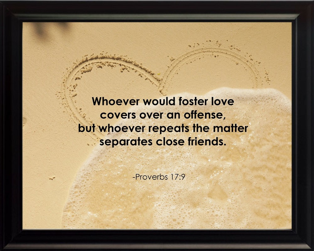 Proverbs 17:9 Whoever Would Poster Print Picture or Framed Wall Art