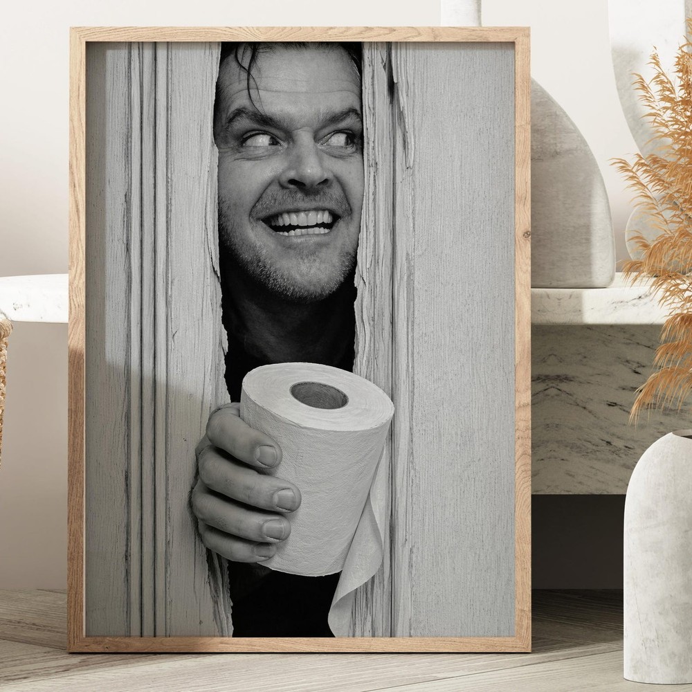 Shining Movie Toilet Scene Print, Funny Bathroom Wall Art