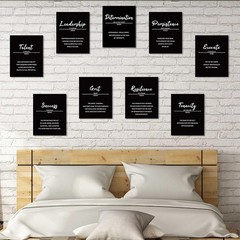 Versatile 9-Piece Positive Wall Art Set – Motivational Quotes for Teens & Adults