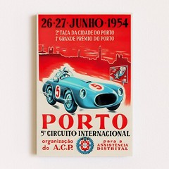 Porto Circuito Internacional – 1954 Vintage Racing Car Wall Art Poster Print