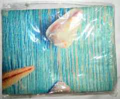 17 in x 72 in Starfish Seashells Wall Art Canvas Fabric Print Banner Decorative