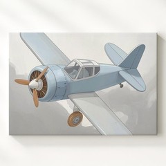 Wall Art Vintage Toy Airplane Canvasclassic Aviation Nursery