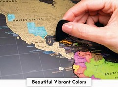 Scratch-Off Maps: World Map 17×24″ + USA Map – Deluxe Travel Posters – Colorf…