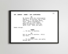 RAMBO Screenplay POSTER! (up to 24 x 36) – Minimalist – Movie – Film – Stallone