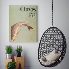 Orvis Spring 1969 Retro Fishing Travel Poster Canvas Wall Art Print