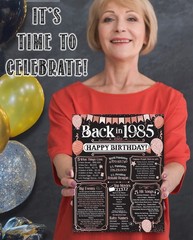 41st Birthday Decorations 1985 Back in 1985 Poster 11×14 Unframed Party Gift