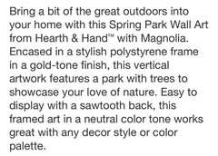 16″ x 20″ SPRING PARK WALL ART Gold Frame Hearth Hand MAGNOLIA Target Watercolor