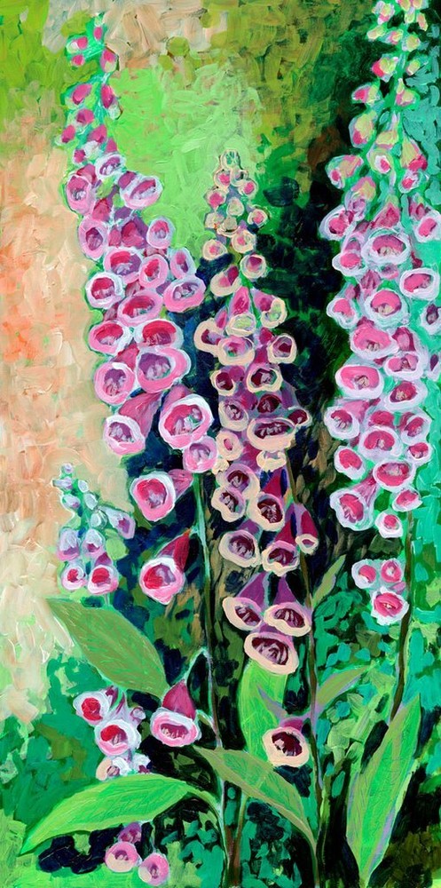 Foxgloves, Jennifer Lommers, Art Print Poster 14″ x 11″ 4719