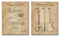Unique Guitar Lovers Gifts Men Women 8 UNFRAMED Diagram Patent Art Prints (8×10)