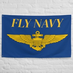 Large Fly Navy Flag Fly Navy Banner Aviator Insignia (1-Sided)