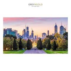 Melbourne City, Skyline Poster Wall Art Print pick size A4/A3/A2/90x60cm