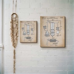 Bar Decorations for the Home Bar Set, Aging Whiskey Patent Canvas Print
