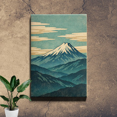 Framed Hokusai Mt Fuji Clear Weather Canvas Wall Art Japanese Landscape