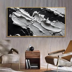 Black & White Abstract Canvas Painting Canvas Wall Art Canvas Prints Art Mural