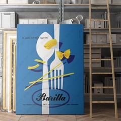 Barilla Pasta Vintage Advertising Posters Funny Kitchen Canvas Wall Art Print