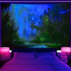 Dungeon Games Large Wall Art Blacklight Poster UV Reactive Tapestry Wall Hanging